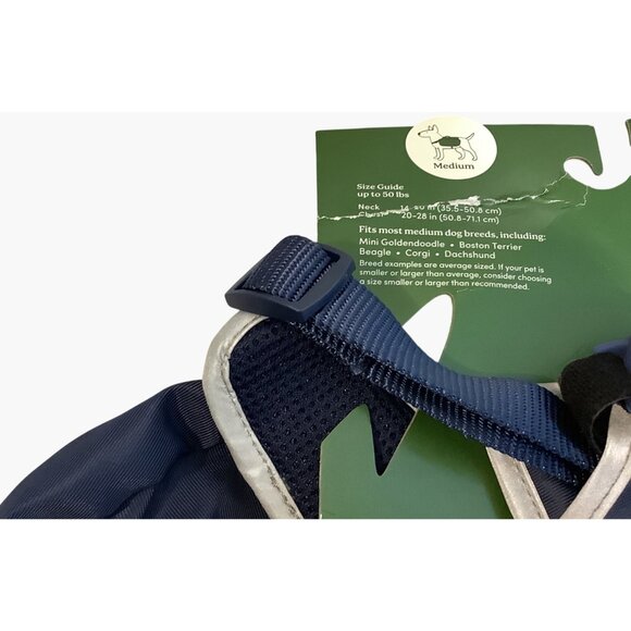 Dog Harness Backpack With Zippered Storage Pockets Medium 15-50 Lbs Navy Blue - Picture 3 of 4